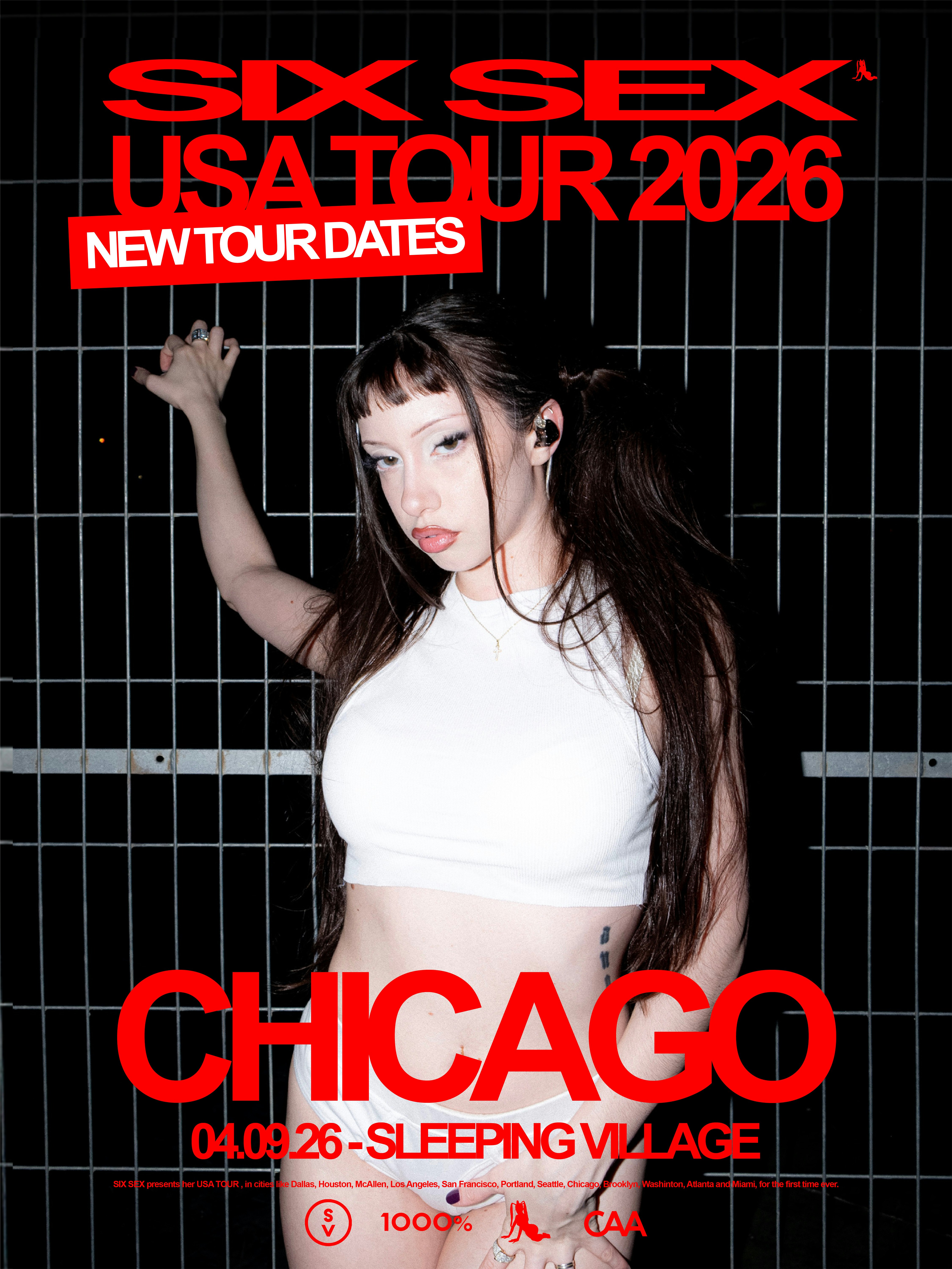 Six Sex concert tour poster 2026